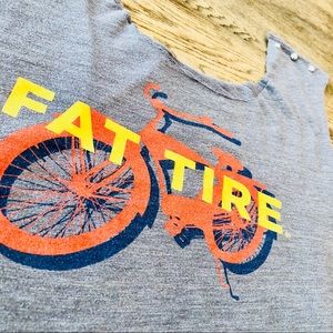 Fat Tire Bike Shirt New Belgium Brewery Blue Tee